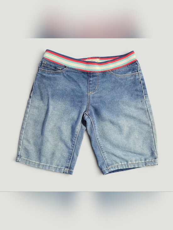 Jessica Simpson Other - Jessica Simpson Girls' Bermuda Denim Shorts with Rainbow Elastic Waistband Sz 8